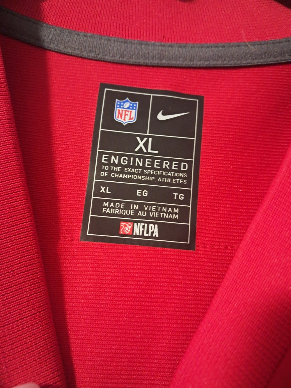 Nike NFL Red XL Engineered Jersey
